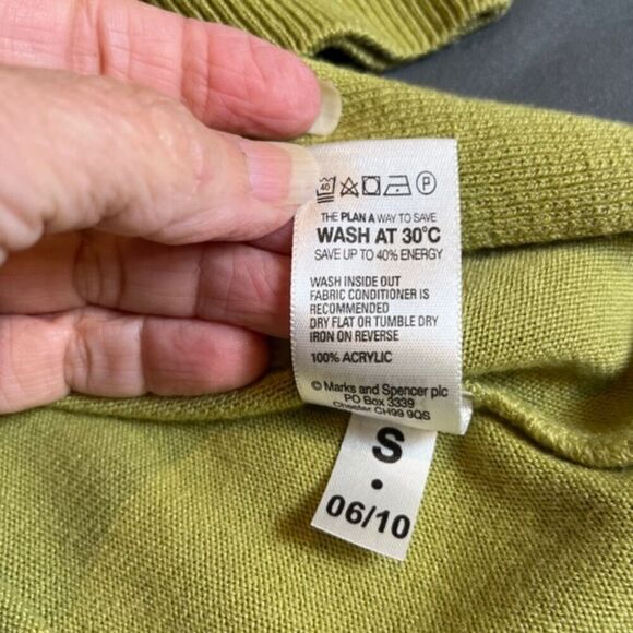 Marks & Spencer Sweater Tunic/ Peplum Cut in Green Women's Size Small - Picture 6 of 10
